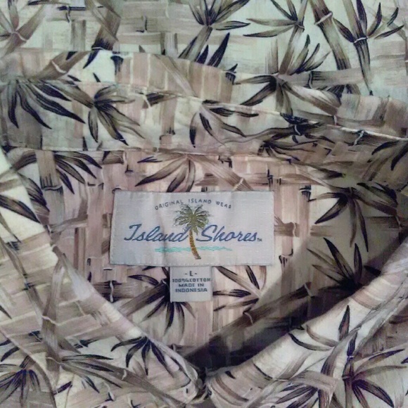 Original Island Wear palm tree botton down size LG - Picture 3 of 3